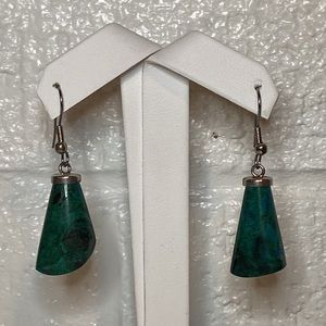 Sterling & Malachite Pierced Earrings
